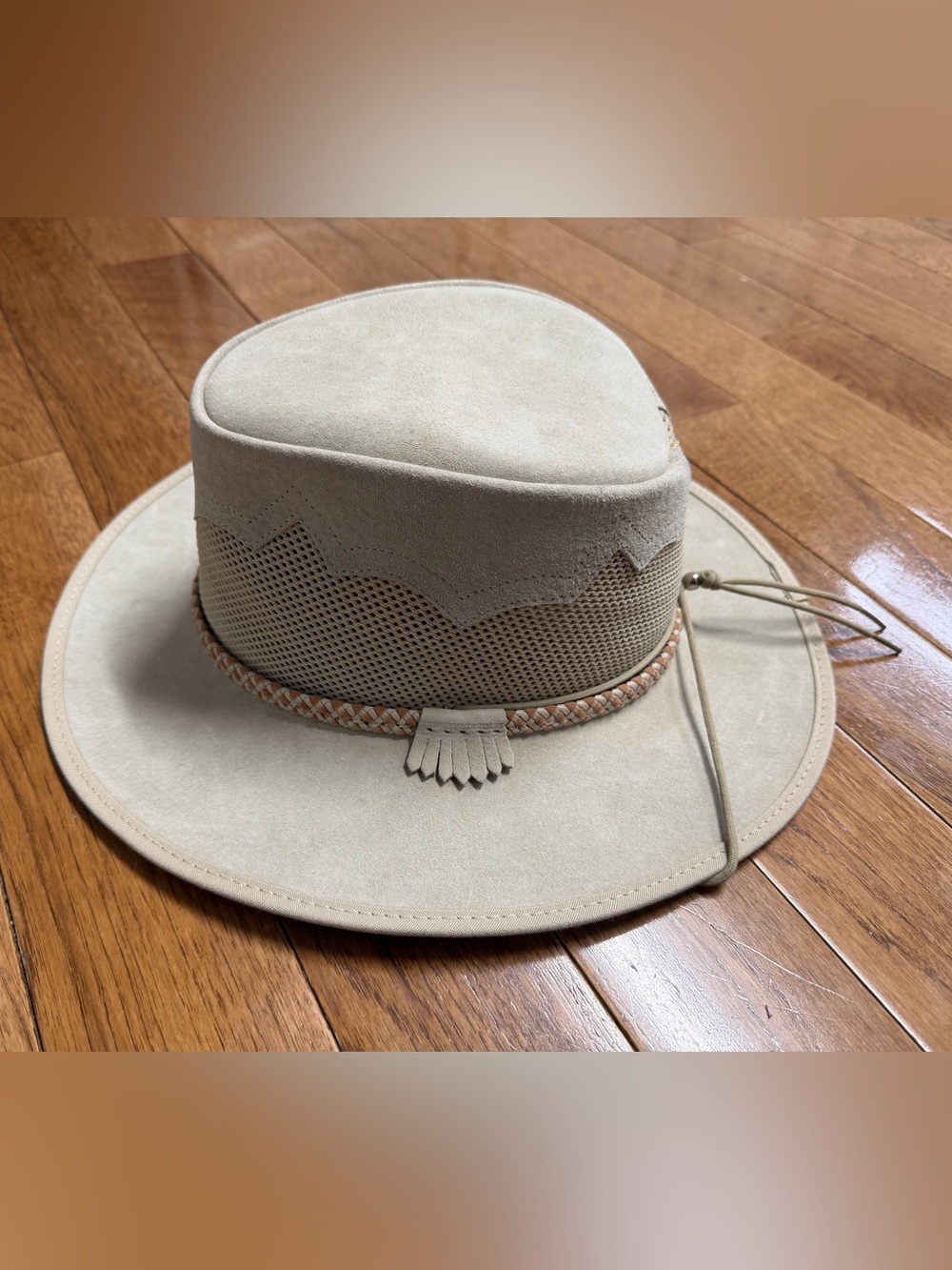 Women's Suede Rancher Hat in Light Beige - Stylish Sun Hat